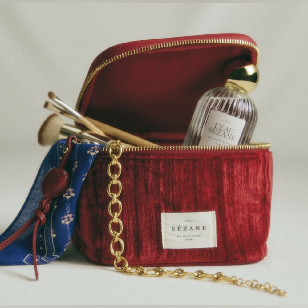 Sezane Vanity Case in Corduroy Velvet (NEW!)